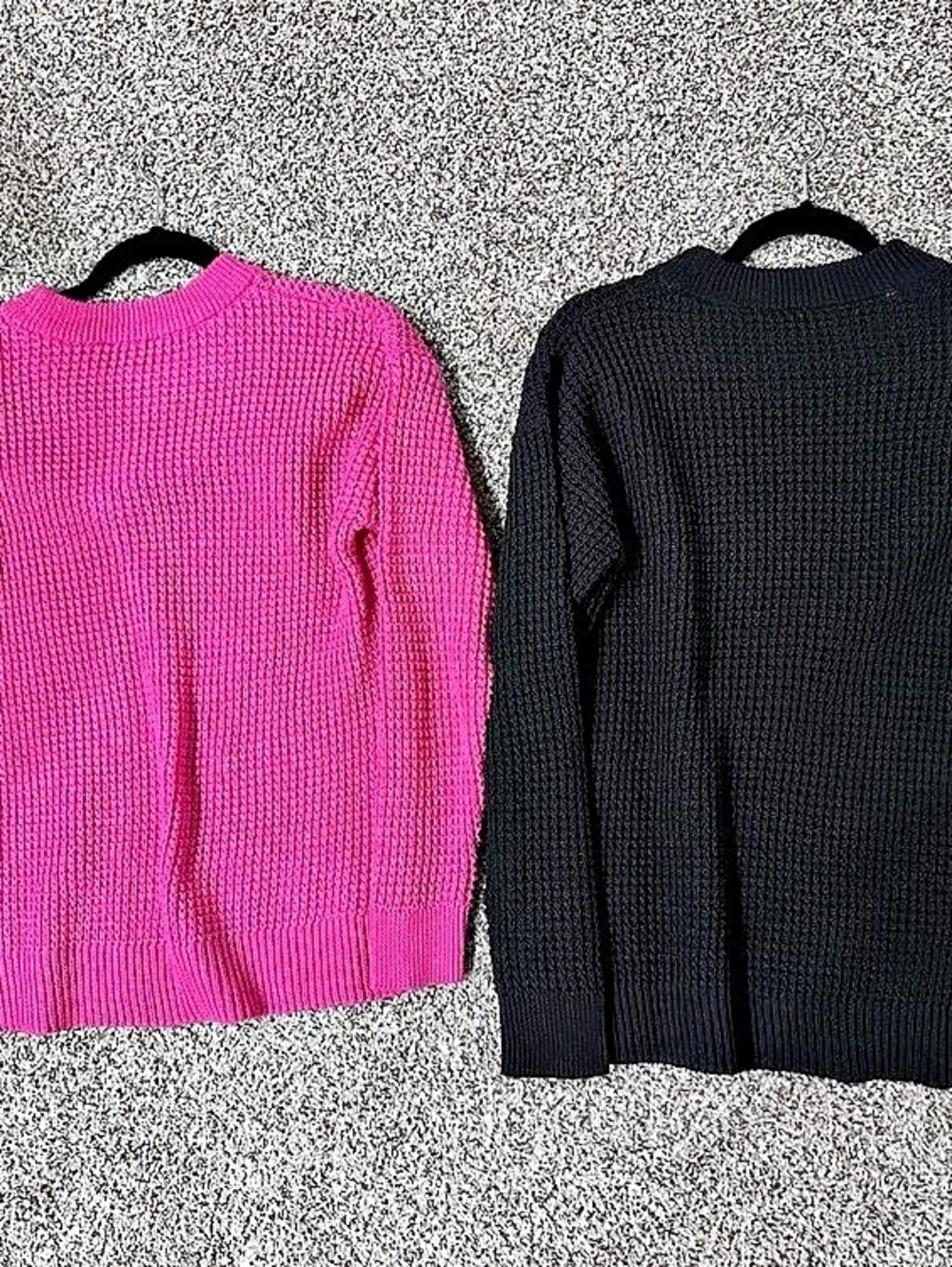 Time and Tru Waffle Stitch Sweater Set Pink & Black Medium
